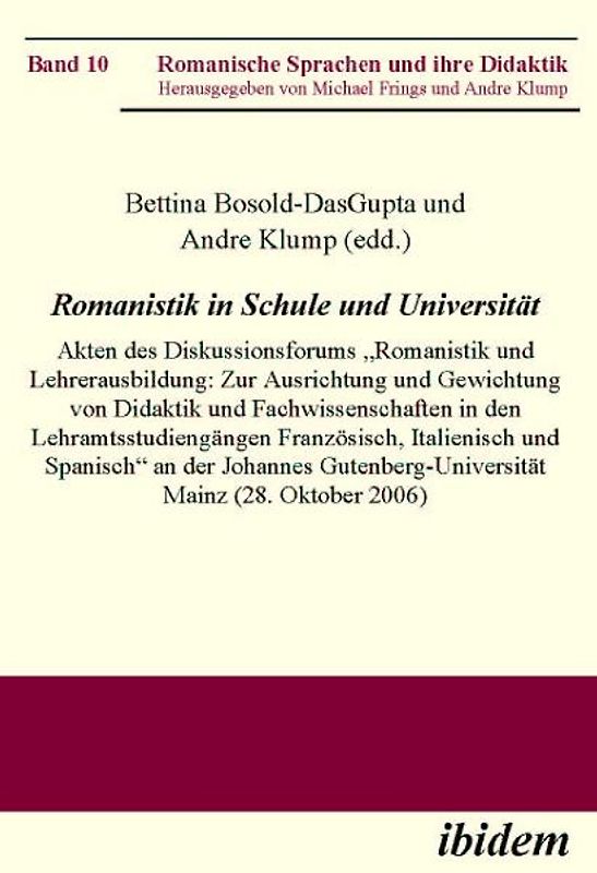Romanistik in Schule und Universität