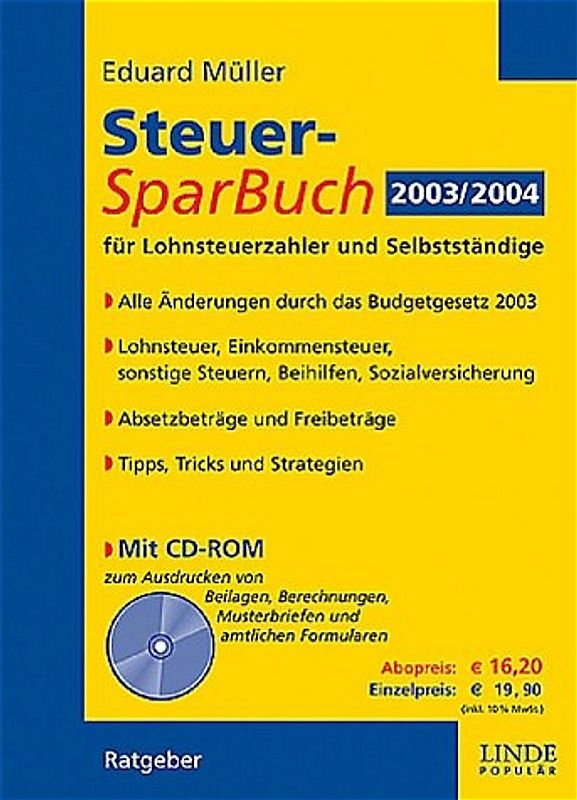 Steuersparbuch 2003/2004 mit CD-ROM