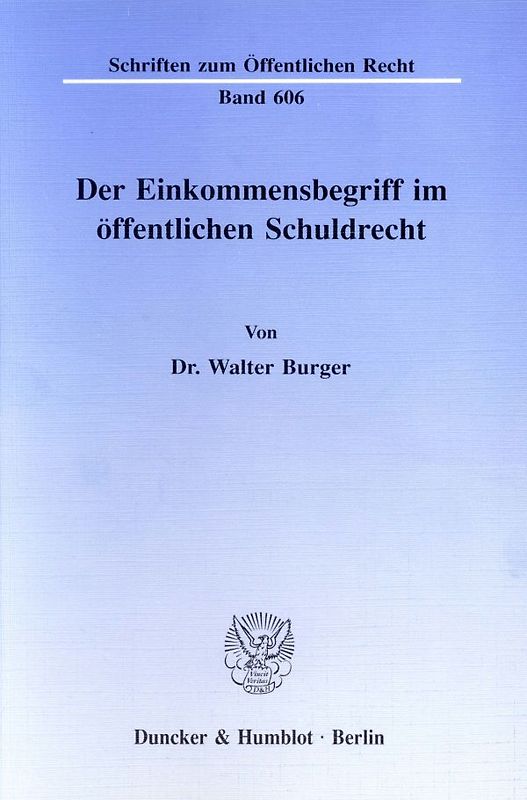 Der Einkommensbegriff im öffentlichen Schuldrecht.