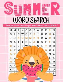 +1000 New Words Summer Word Search for Kids: A Fun and Relaxing Large Print Word Search puzzles Anti eye strain, relaxation for Kids and Adults, Seniors with Solutions