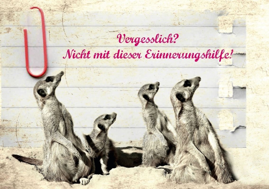 Vergesslich? Nicht mit dieser Erinnerungshilfe! (Tischaufsteller DIN A5 quer)