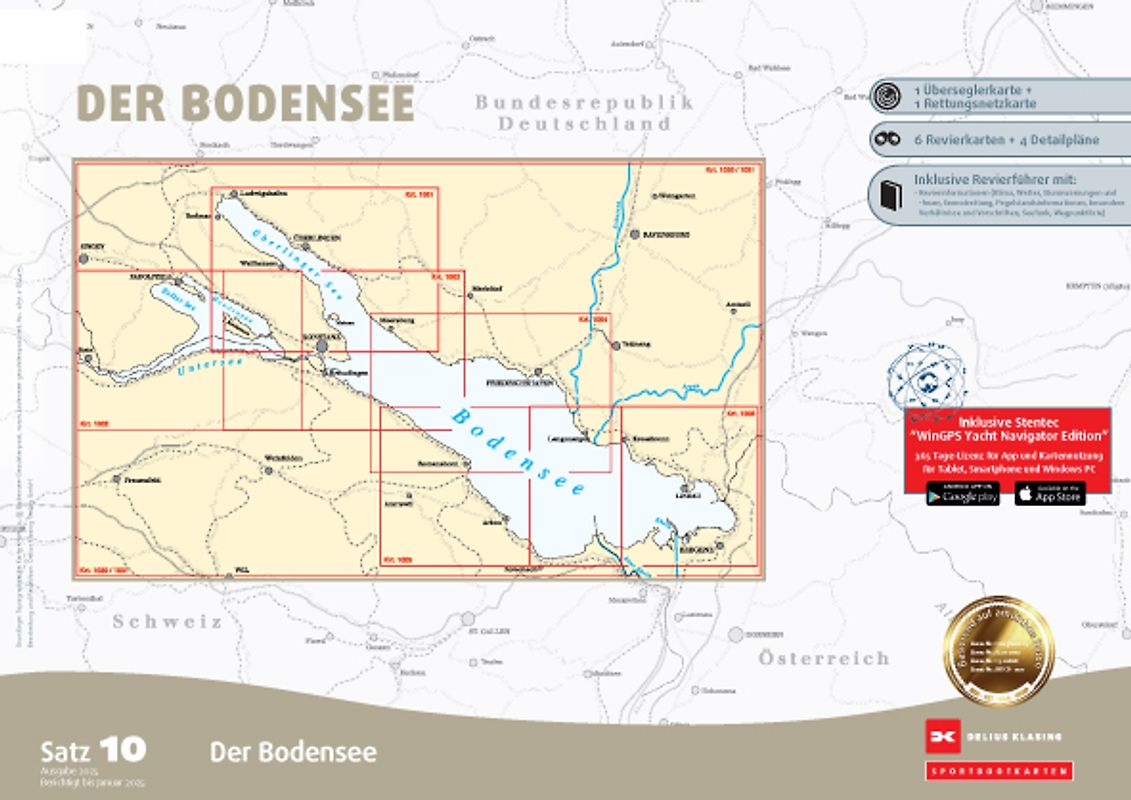 Sportbootkarten Satz 10: Bodensee (Ausgabe 2025)