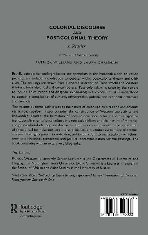 Colonial Discourse and Post-Colonial Theory