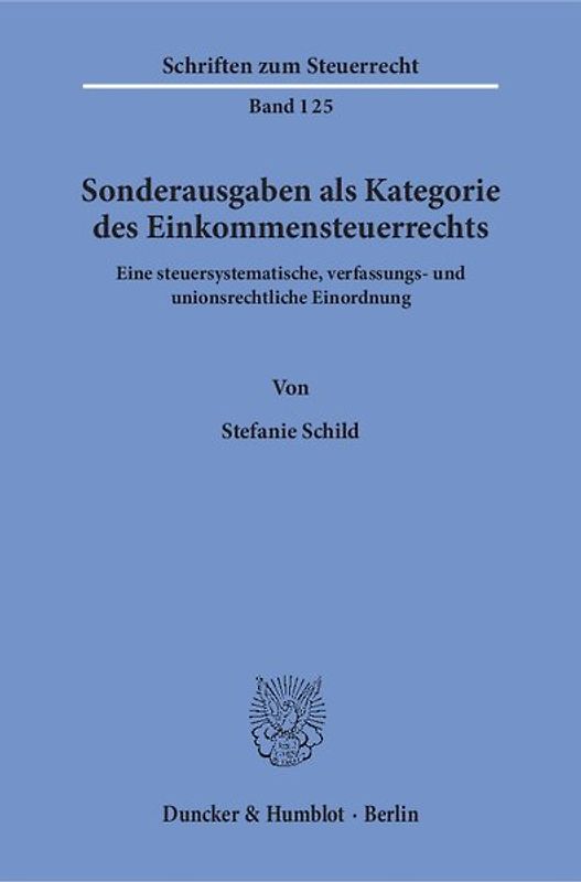 Sonderausgaben als Kategorie des Einkommensteuerrechts.