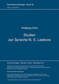Studien zur Sprache N. S. Leskovs