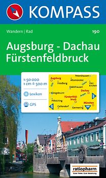 Augsburg - Dachau - Fürstenfeldbruck. Wanderkarte mit Kurzführer und Radwegen. GPS-geeignet. 1:50000