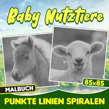 Baby Nutztiere Punkte Linien Spiralen Malbuch: Natürliches Tiermalbuch Spiral | So zeichnen Sie Linienseiten für Kinder, Kinder oder Verliebte | ... | Urlaub | Jeder Anlass | Zum Stressabbau