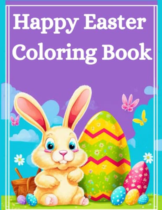 Easter Themed Colouring Book For Adults , 50 Adorable Designs With Easter Eggs , Butterflies , Bunnies , Flowers , Beautiful Landscape To Relax And Focus 100 Pages A4 8.5" x 11" Large Design -4