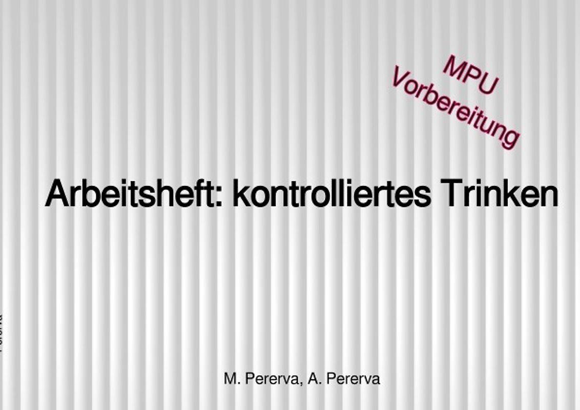 Arbeitsheft: kontrolliertes Trinken