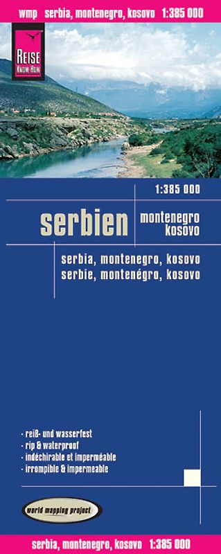 Reise Know-How Landkarte Serbien, Montenegro, Kosovo (1:385.000)