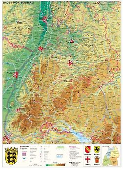 Baden-Württemberg physisch 1:315 000