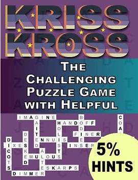 Kriss Kross Puzzles Book For Adults With 5% Hints: The Challenging Puzzle Game with Helpful Hints ,Crosswords