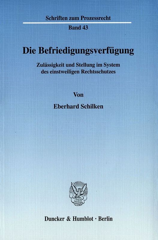 Die Befriedigungsverfügung.