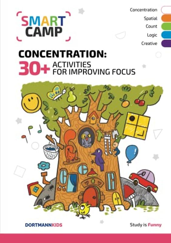 SMART CAMP. Activities to Train Focus and Concentration: With different worksheets presented in this book, the aim is for the child to concentrate her ... by keeping the focus on what he is doing.