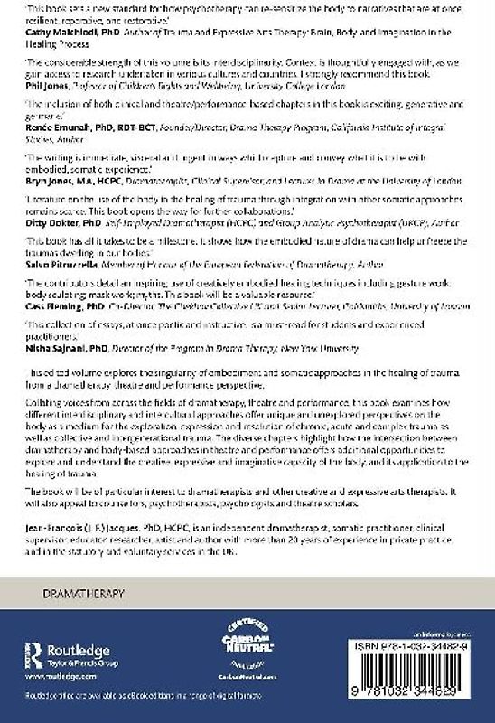 Trauma and Embodied Healing in Dramatherapy, Theatre and Performance