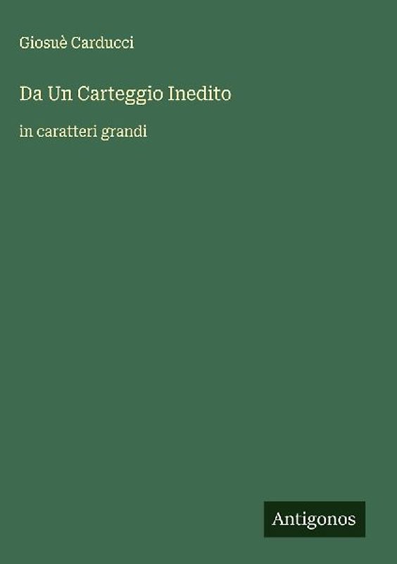 Da Un Carteggio Inedito