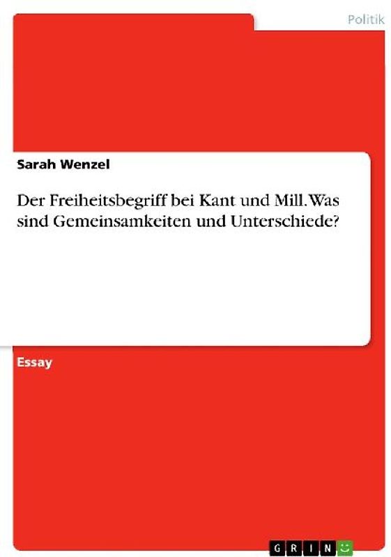 Der Freiheitsbegriff bei Kant und Mill. Was sind Gemeinsamkeiten und Unterschiede?