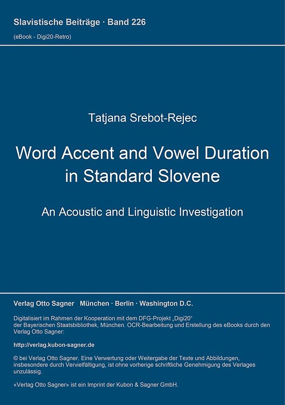 Word Accent and Vowel Duration in Standard Slovene