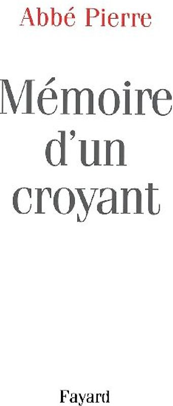 Mémoire d'un croyant