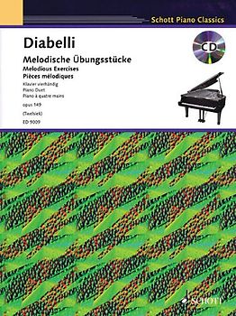 Melodische Übungsstücke. im Umfang von 5 Tönen. op. 149. Klavier 4-händig. Ausgabe mit CD.