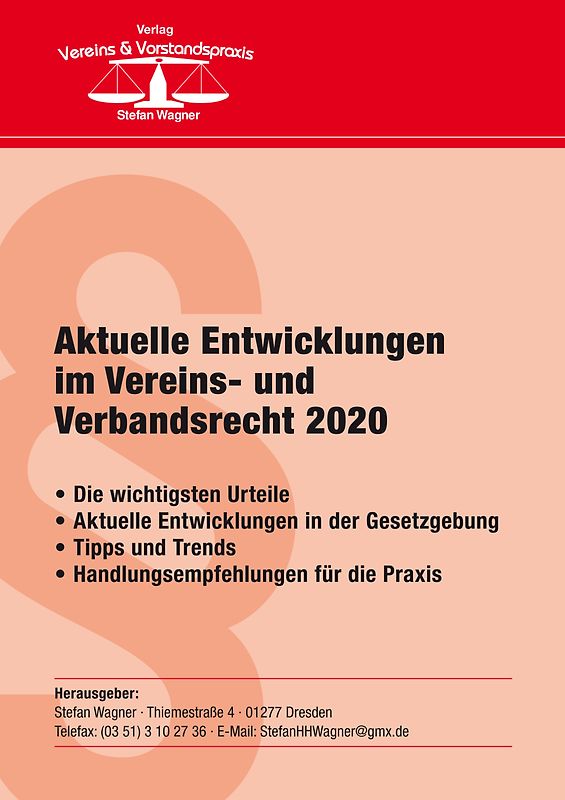 Aktuelle Entwicklungen im Vereins- und Verbandsrecht 2020