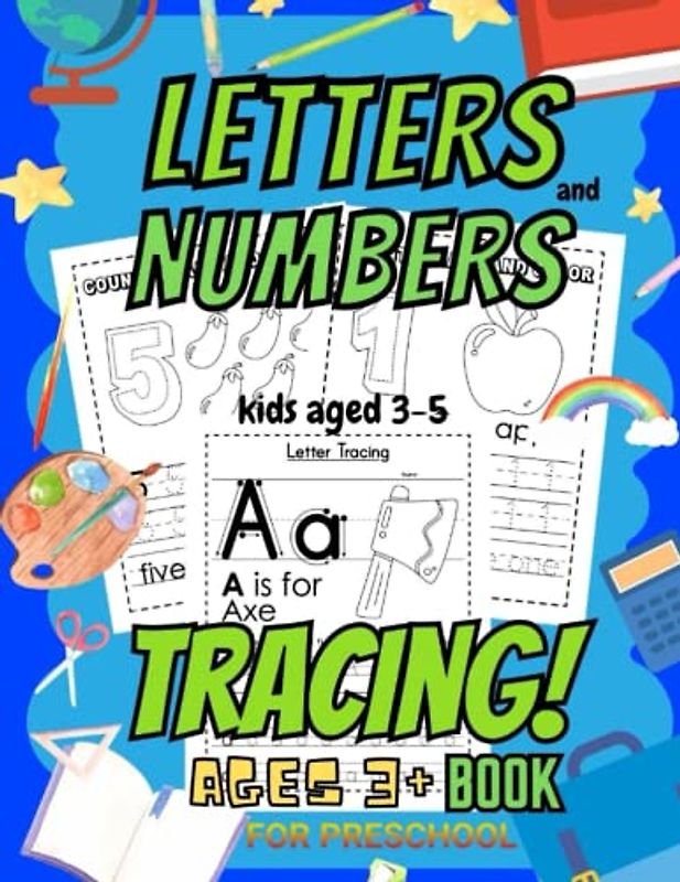 kids aged 3-5 letters and numbers tracing books, Toddler & childrens Tracing book, Count To Twenty & Learn The Alphabet:: Learn to Write, preschool lessons,