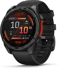 Image of Garmin Fenix 8 47 mm leigrijs titanium met zwarten polsband [wifi] (Refurbished)