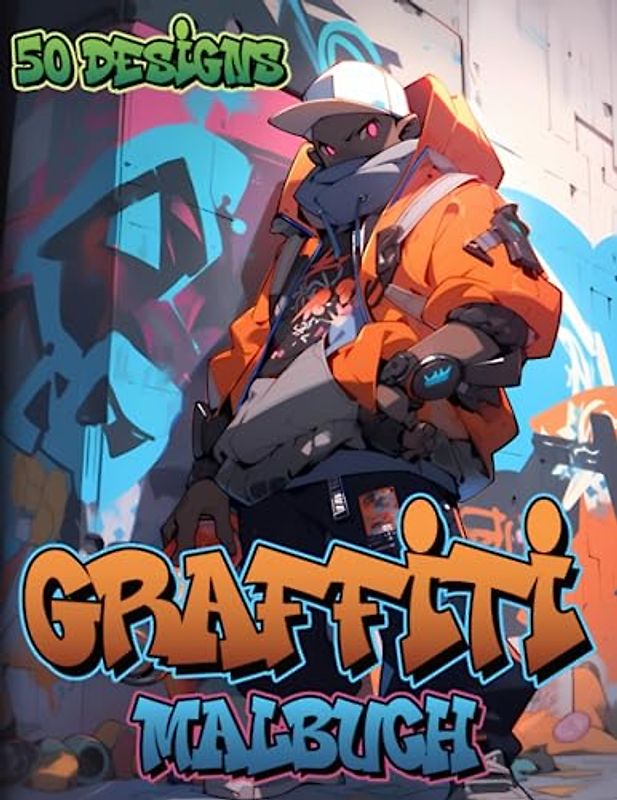 Graffiti Malbuch: Coole Streetart Designs mit 50 Motiven für Erwachsene & Kinder zum Ausmalen