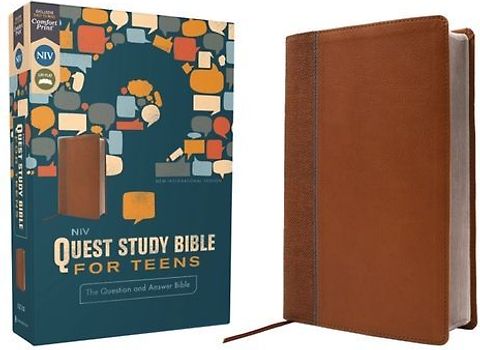 Niv, Quest Study Bible for Teens, Leathersoft, Brown, Comfort Print