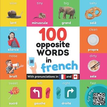 100 opposite words in french: Bilingual picture book for kids: english / french with pronunciations (Learn french)