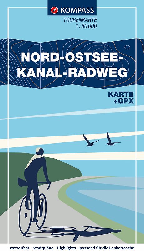 KOMPASS Fahrrad-Tourenkarte Nord-Ostsee-Kanal-Radweg 1:50.000