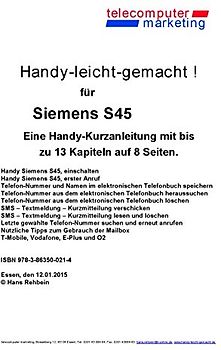 Siemens S45-leicht-gemacht. Handy-leicht-gemacht für Siemens S45