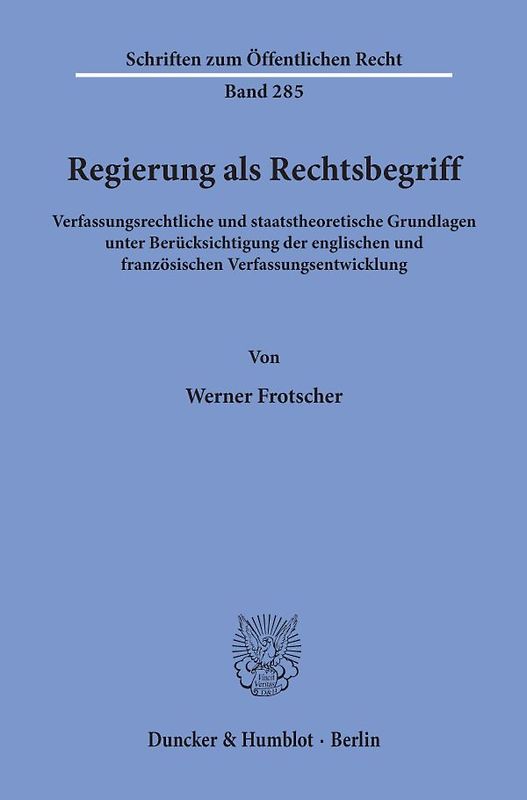 Regierung als Rechtsbegriff.