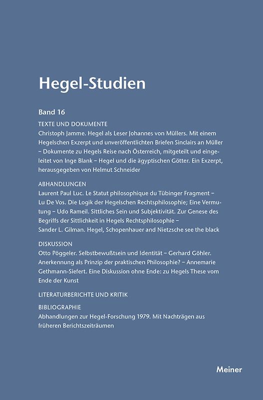 Hegel-Studien Band 16