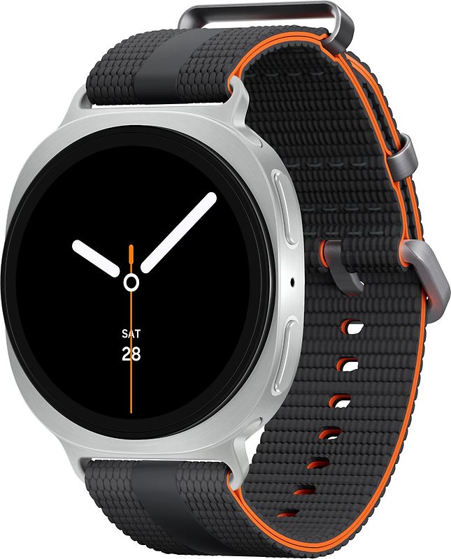 Samsung Galaxy Watch8 44 mm Boîtier aluminium argent sur Sport Chic S/M graphite [Wi-Fi]