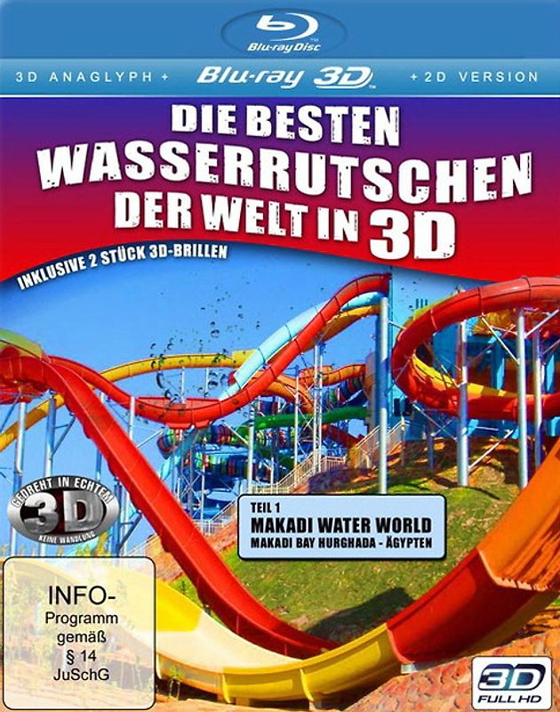 Die besten Wasserrutschen der Welt in 3D (Real 3D + 3D anaglyph inkl. 2 Brillen + 2D-Version) 3D Blu-ray Disc