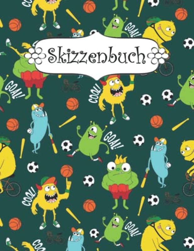 Skizzenbuch: Jungen Sport Zeichenbuch Sketchbook Blanko Heft | Perfekt als Zeichenheft, Sketchbook, Schreiben, Malen .