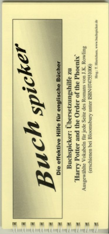 Buchspicker: Übersetzungshilfe zu "Harry Potter and the Order of the Phoenix"