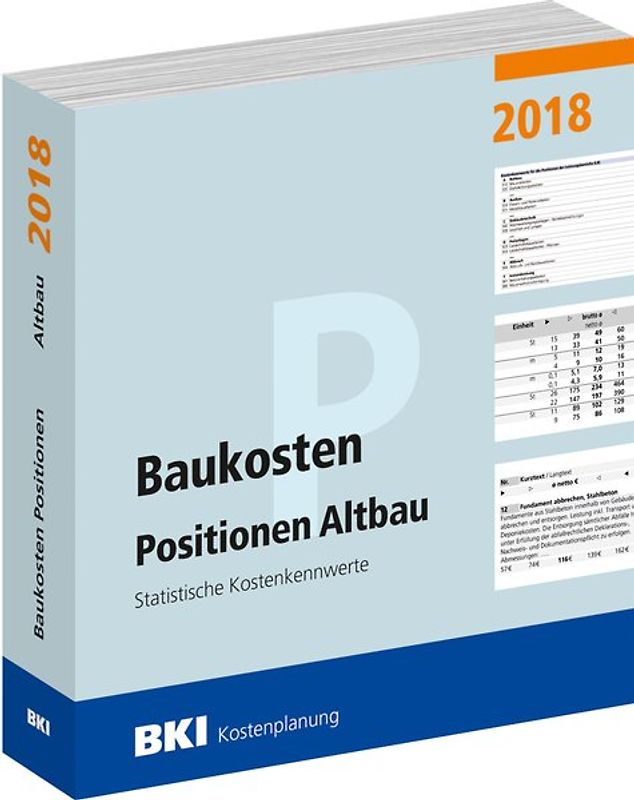 BKI Baukosten Positionen Altbau 2018