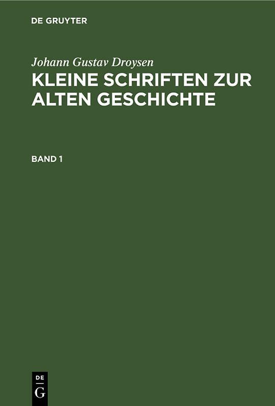 Kleine Schriften zur alten Geschichte. Band 1