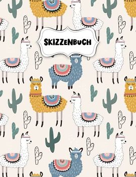 Skizzenbuch: Hübsches Lama und Alpaka Zeichenblock A4 für Kinder: Blanko Zeichenmappe A4 Zeichen Block