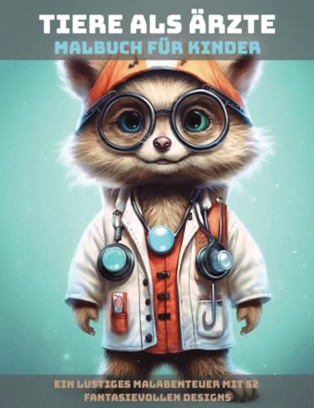 Tiere als Ärzte: Ein lustiges Malabenteuer mit 52 fantasievollen Designs: Unterhaltung für Kinder