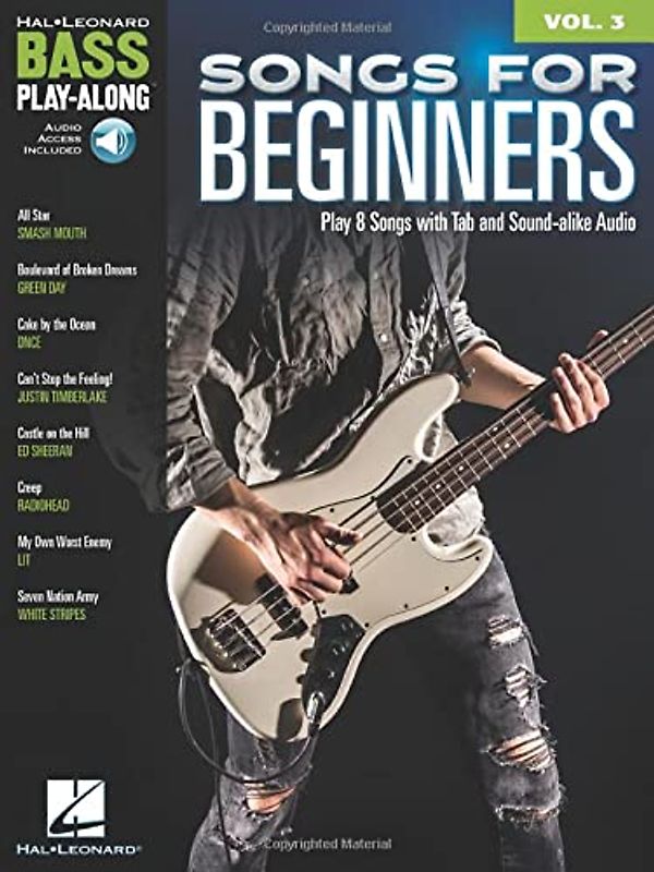 Songs for Beginners: Book With Online Play-along Audio Tracks - Includes Downloadable Audio (Bass Play-along, 59)