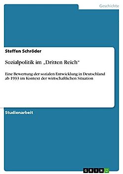 Sozialpolitik im ¿Dritten Reich¿: Eine Bewertung der sozialen Entwicklung in Deutschland ab 1933 im Kontext der wirtschaftlichen Situation