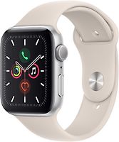 Apple Watch Series 5 Caja de aluminio de 44 mm en plata - Correa deportiva beige [WiFi]