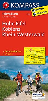 KOMPASS Fahrradkarte 3059 Hohe Eifel, Koblenz, Rhein-Westerwald 1:70.000