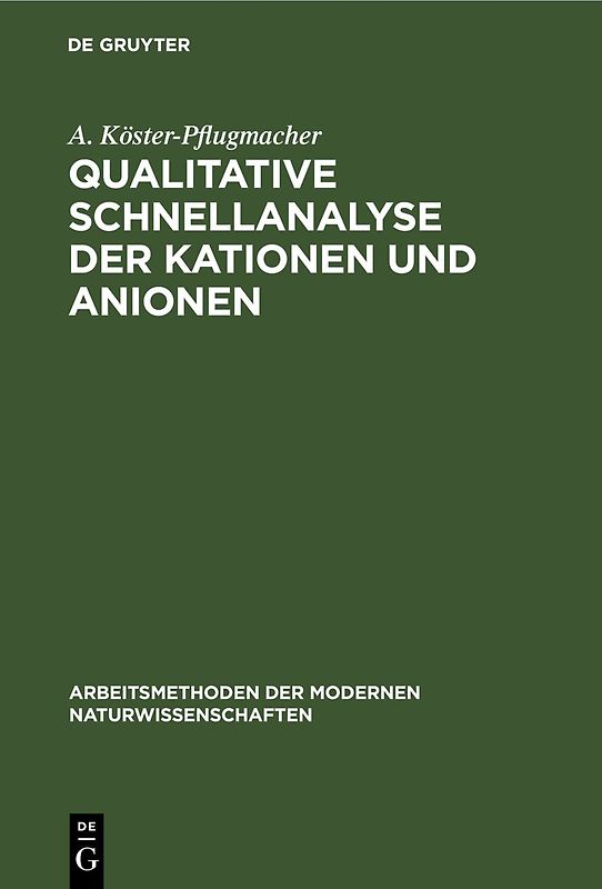 Qualitative Schnellanalyse der Kationen und Anionen