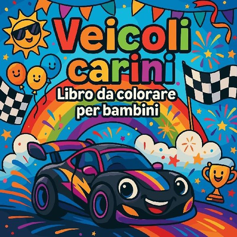 Veicoli carini - Libro da colorare per bambini