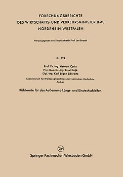 Richtwerte für das Außenrund-Längs- und Einstechschleifen