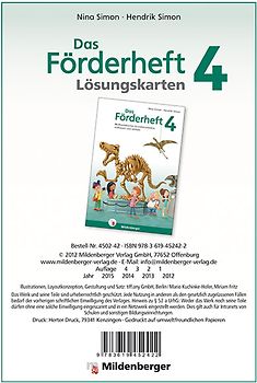 Das Förderheft 4 - Lösungskarten